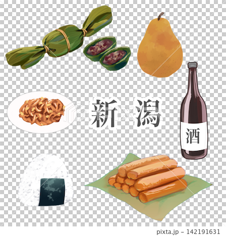 新潟特產插圖 新潟特產插圖 142191631