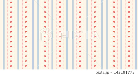 Simple minimal pastel seamless heart pattern with pink blue vertical stripes Simple minimal pastel seamless heart pattern with pink blue vertical stripes 142191775