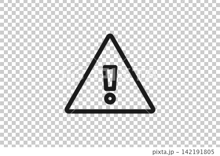 Warning sign line art icon Warning sign line art icon 142191805