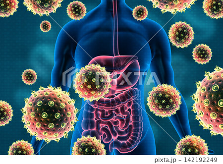 Virus attacking human body Virus attacking human body 142192249