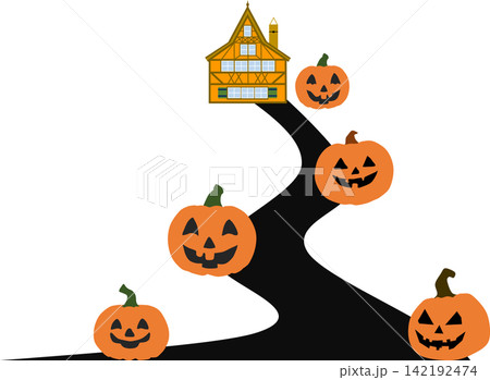 ハロウィーンのグラフィック素材イラスト ハロウィーンのグラフィック素材イラスト 142192474