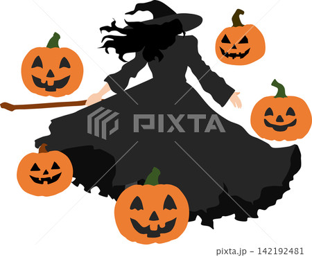 ハロウィーンのグラフィック素材イラスト 142192481