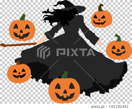 ハロウィーンのグラフィック素材イラスト 142192481