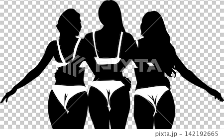 Silhouette illustration of a woman wearing a swimsuit Silhouette illustration of a woman wearing a swimsuit 142192665