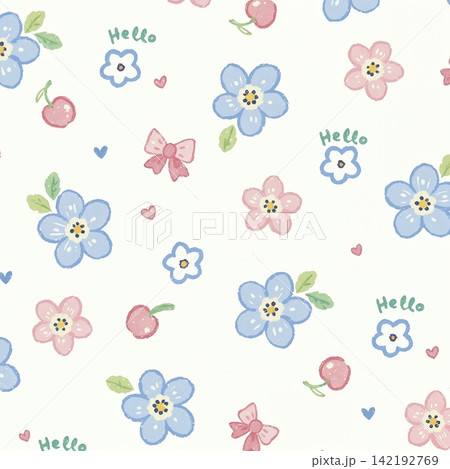 Set of artistic watercolor floral botanical seamless pattern swatches Set of artistic watercolor floral botanical seamless pattern swatches 142192769