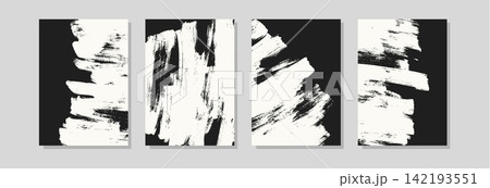 Black grunge brush stroke abstract backgrounds set vector Black grunge brush stroke abstract backgrounds set vector 142193551