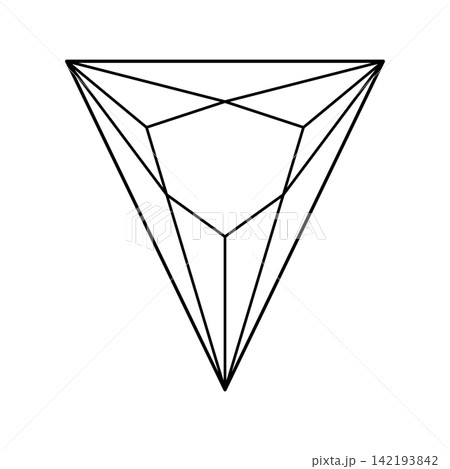 Trillion brilliant cut layout. Design simple diagram. Triangular diamond cut shape. Gemstone triangle outline flat icon for jewellery design, branding, packaging, logo, digital graphic. Trillion brilliant cut layout. Design simple diagram. Triangular diamond cut shape. Gemstone triangle outline flat icon for jewellery design, branding, packaging, logo, digital graphic. 142193842