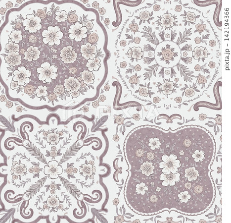 Large set of soft pastel baby floral and cute nursery seamless pattern swatches 142194366