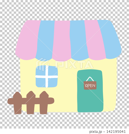 手書きのかわいいお店のアイコンイラスト 手書きのかわいいお店のアイコンイラスト 142195041