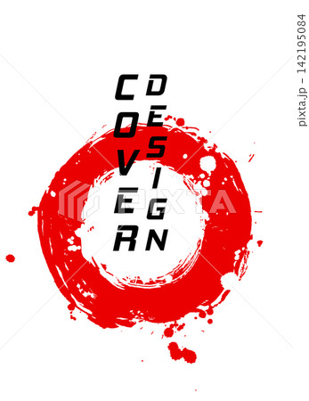 Red and black abstract background with ink brush design elements. Red and black abstract background with ink brush design elements. 142195084