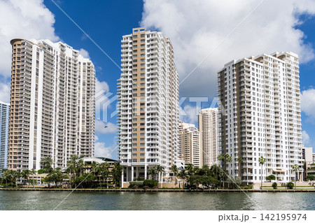 Aerial view of Brickell skyline in downtown Miami. Skyscrapers above Miami. Scenic panorama of Miamis financial district. Brickell in Miami city. Miami Urban landscape with buildings cityscape. Aerial view of Brickell skyline in downtown Miami. Skyscrapers above Miami. Scenic panorama of Miamis financial district. Brickell in Miami city. Miami Urban landscape with buildings cityscape. 142195974