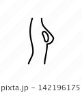 Breast implant thin line icon. Plastic surgery. Vector illustration. 142196175