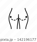 Buttock lift thin line icon, body correction. Plastic surgery. Vector illustration. 142196177