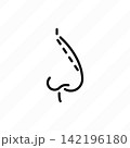 Rhinoplasty thin line icon. Nasal correction by plastic surgery. Vector illustration. 142196180