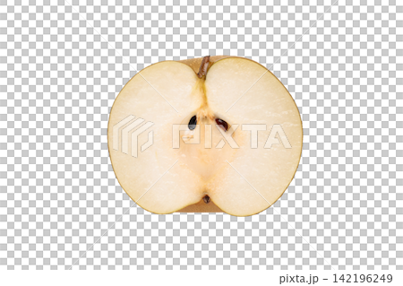 PNG image of a cut-out cross-section of a Hosui pear, photographed from directly above. PNG image of a cut-out cross-section of a Hosui pear, photographed from directly above. 142196249