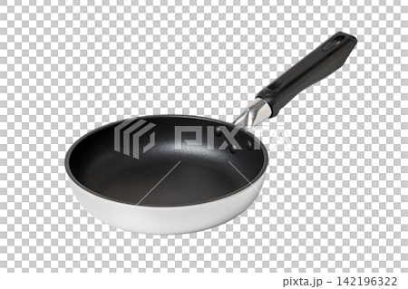 PNG image of a 20cm non-stick frying pan cut out. PNG image of a 20cm non-stick frying pan cut out. 142196322