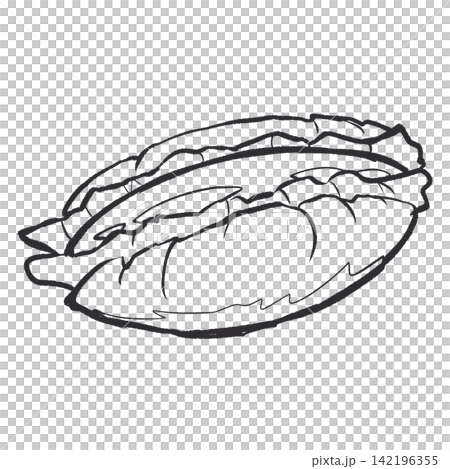 Hot dog line art illustration / Black and white cartoon style / Transparent PNG / Simple food image Hot dog line art illustration / Black and white cartoon style / Transparent PNG / Simple food image 142196355