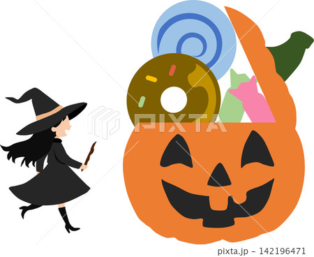 ハロウィーンのグラフィック素材イラスト ハロウィーンのグラフィック素材イラスト 142196471