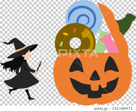ハロウィーンのグラフィック素材イラスト ハロウィーンのグラフィック素材イラスト 142196471