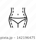 Abdominoplasty thin line icon, body correction. Plastic surgery. Vector illustration. 142196475