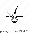 Laser hair removal thin line icon. Follicle destruction by laser. Cosmetology procedure of epilation. Vector illustration. 142196478
