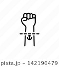 Removal tattoo from wrist thin line icon. Cosmetology procedure. Vector illustration. 142196479