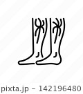 Varicose vein treatment thin line icon. Plastic surgery. Vector illustration.  142196480