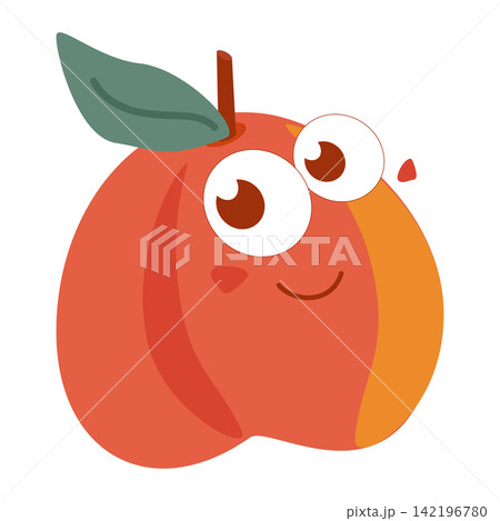 A funny peach character A funny peach character 142196780