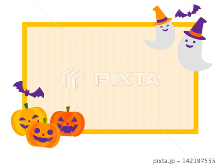 ハロウィンのフレーム素材 ハロウィンのフレーム素材 142197555