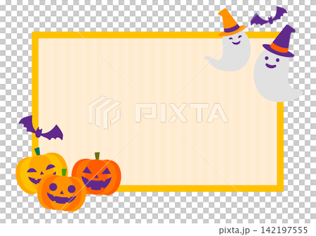 ハロウィンのフレーム素材 ハロウィンのフレーム素材 142197555