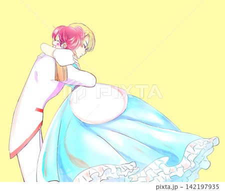 抱き合う王子様とお姫様 抱き合う王子様とお姫様 142197935