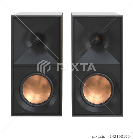 Black speaker isolated on a white background Black speaker isolated on a white background 142198190