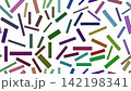 Seamless pattern featuring random colorful rectangles scattered on a white background. 142198341