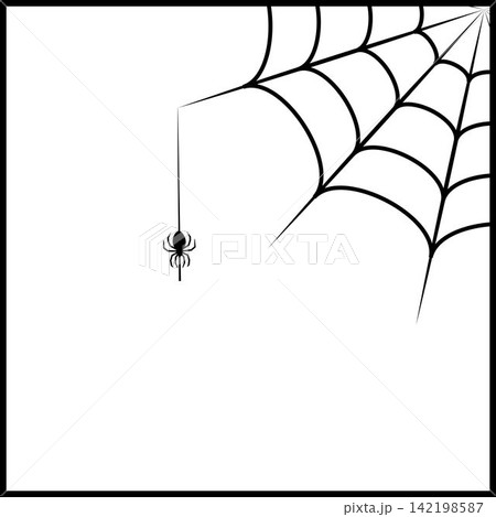 Spider web corner border vectors illustration for Halloween design Spider web corner border vectors illustration for Halloween design 142198587