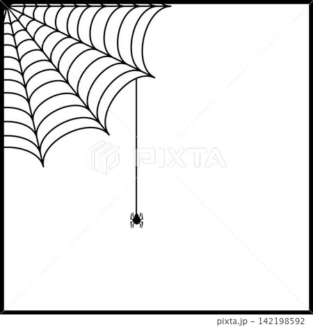 Spider web corner border vectors illustration for Halloween design Spider web corner border vectors illustration for Halloween design 142198592