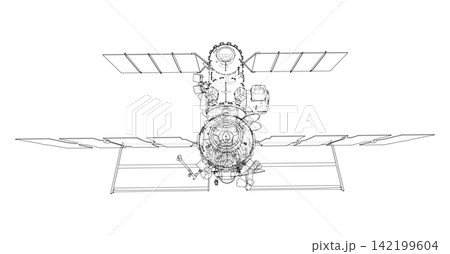 detailed illustration of a space station. Vector detailed illustration of a space station. Vector 142199604