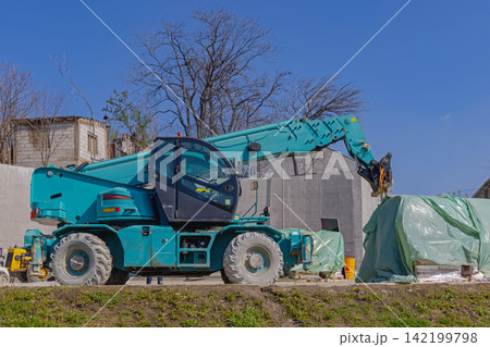 Telehandler at Construction Site Telehandler at Construction Site 142199798