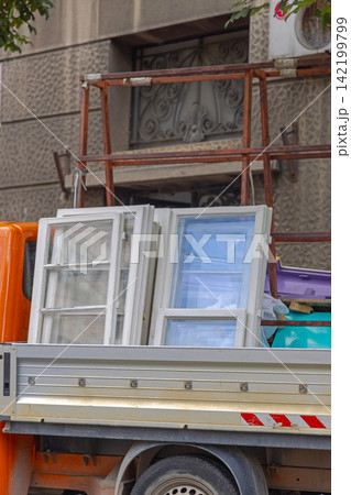 Truck Load Old Windows Truck Load Old Windows 142199799