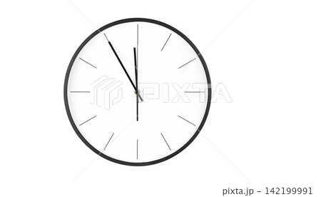 Modern Black wall clock with minimalist design featuring clean white face Modern Black wall clock with minimalist design featuring clean white face 142199991