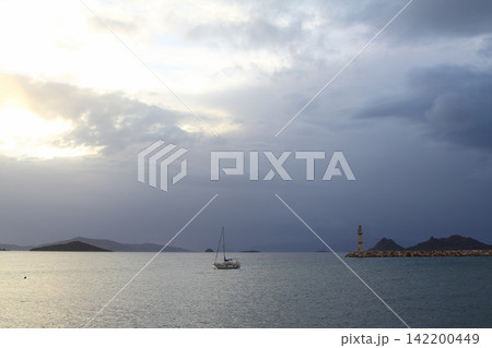 Seaside town of Turgutreis and spectacular sunsets Seaside town of Turgutreis and spectacular sunsets 142200449
