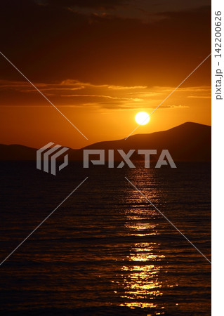 Seaside town of Turgutreis and spectacular sunsets Seaside town of Turgutreis and spectacular sunsets 142200626