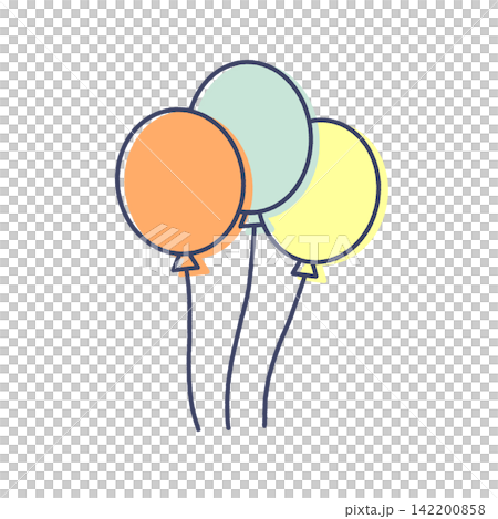 Hand-drawn style balloon illustration 01 142200858