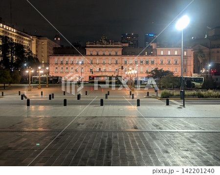 Buenos Aires, Argentina - October 27, 2025: Wide View of Casa Rosada East Facade Buenos Aires, Argentina - October 27, 2025: Wide View of Casa Rosada East Facade 142201240