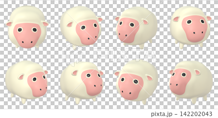 Zodiac animal illustrations: Sheep piggy bank (1) - Set of 8 Zodiac animal illustrations: Sheep piggy bank (1) - Set of 8 142202043