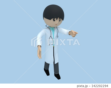 聴診器をかけて立っている医者が手を広げて説明している 聴診器をかけて立っている医者が手を広げて説明している 142202294