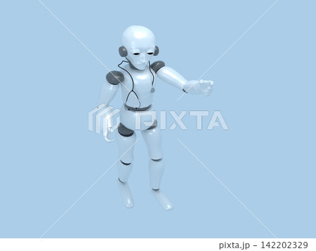 未来の医療・AIドクター・聴診器をかけて立っているAIロボット 142202329