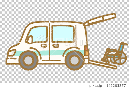 簡單可愛的手繪護理車輛圖示插圖;可作為插圖使用的汽車插圖。 簡單可愛的手繪護理車輛圖示插圖;可作為插圖使用的汽車插圖。 142203277
