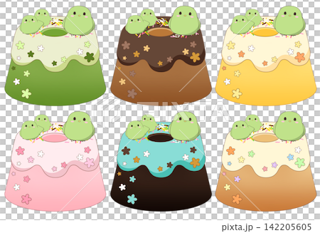 Illustration of a bird-shaped chiffon cake 142205605