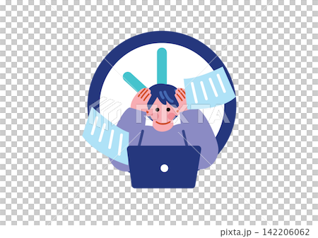 時間緊迫的商人的插圖 時間緊迫的商人的插圖 142206062