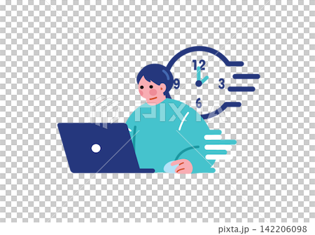 時間緊迫的商人的插圖 時間緊迫的商人的插圖 142206098